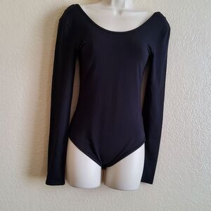 Bobi Los Angeles Long Sleeve Knit Bodysuit Top Size XS Black New